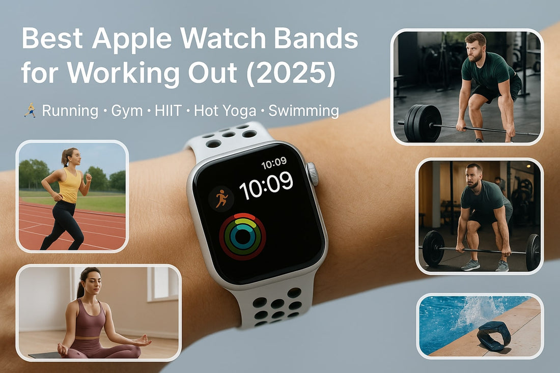 Why the right Apple Watch workout band matters—breathability, secure fit, sweat resistance and skin comfort illustrated on-wrist.