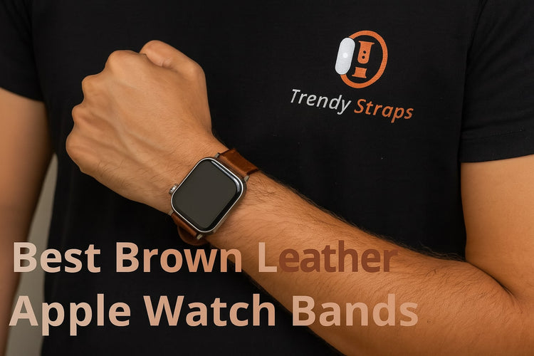Best brown leather Apple Watch band showcased on wrist, ideal for style and comfort with Apple Watch Series 1-10.