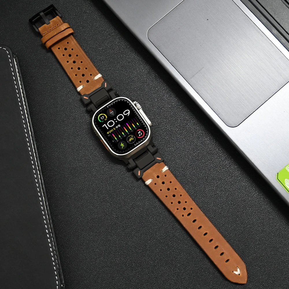 Armor Desinged Leather Bands for Apple Watch