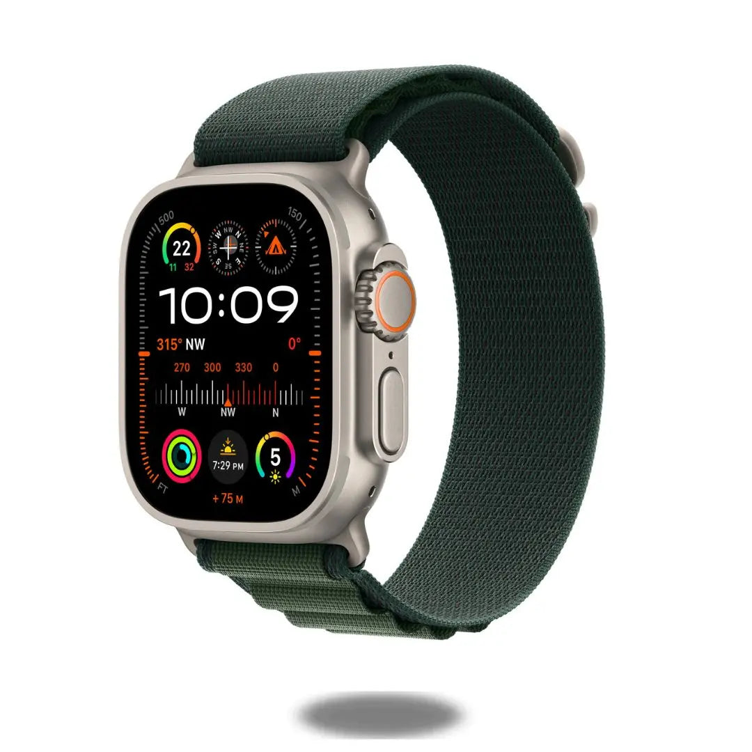 Alpine G Hook Band on smartwatch, perfect for fitness activities like hiking and running, durable and stylish design.
