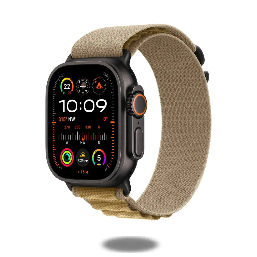 Alpine G Hook Band on smartwatch, designed for athletes and fitness enthusiasts, featuring durable textile layers for outdoor activities.