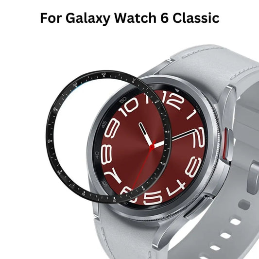 Bezel Ring for Samsung Galaxy Watch 6 Classic, sleek design enhancing watch aesthetics and protection from scratches.