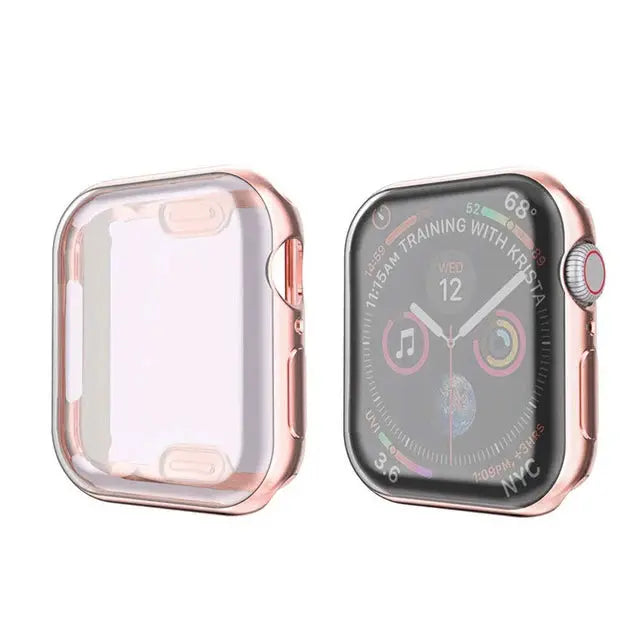 TPU cover screen protector for smartwatch, clear design, provides durable protection and enhances display visibility.