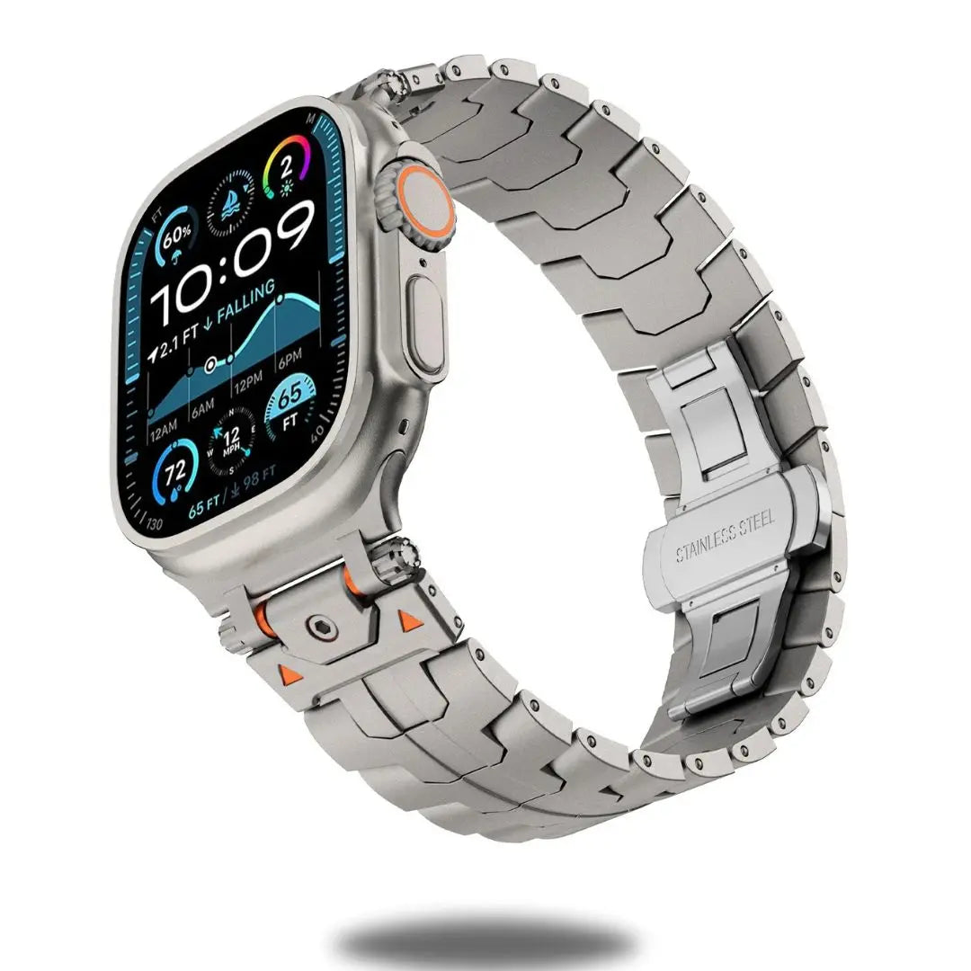 Quentin Metal Band for Apple Watch Ultra 49mm in sleek stainless steel with adjustable links.