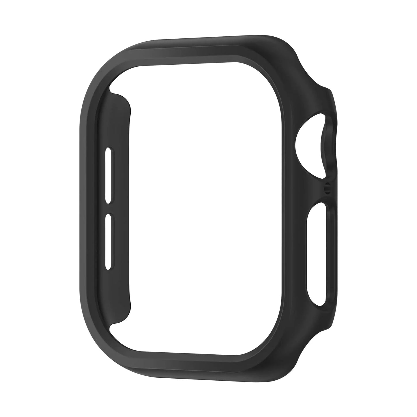 Black hard shell case for Apple Watch Series 10, 42mm & 46mm, designed for protection against drops and scratches.