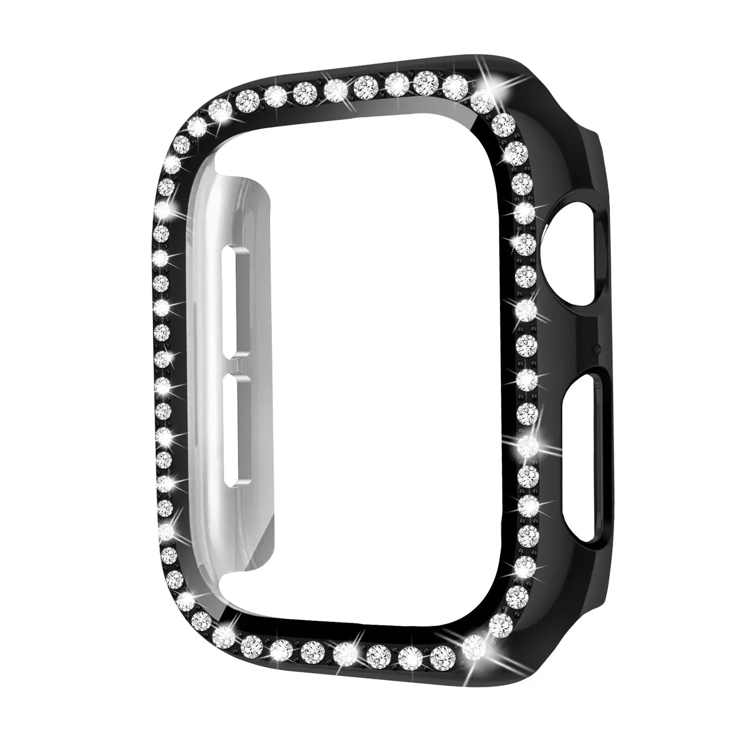 Rhinestones case for Series 10 watch, 42mm and 46mm, durable PC material, elegant protection with scratch-resistant glass.