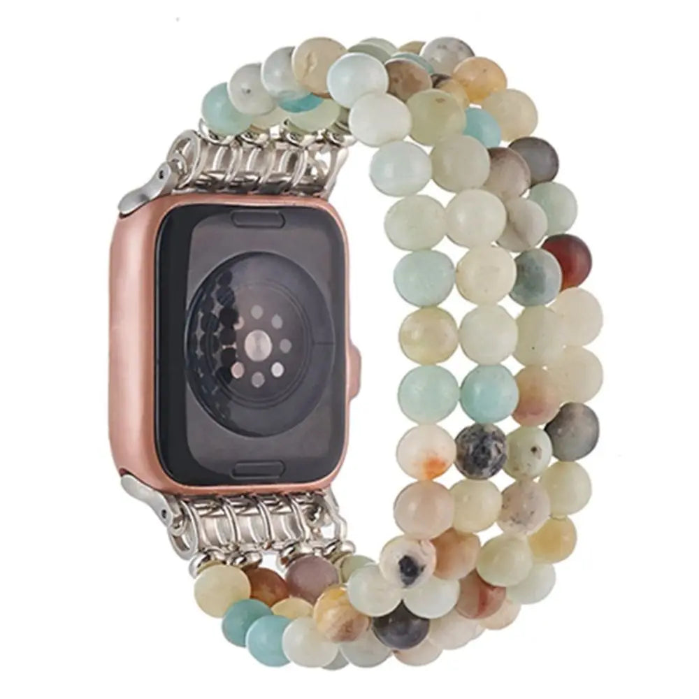 Stone Beaded Apple Watch Band – Stretch Bracelet Strap