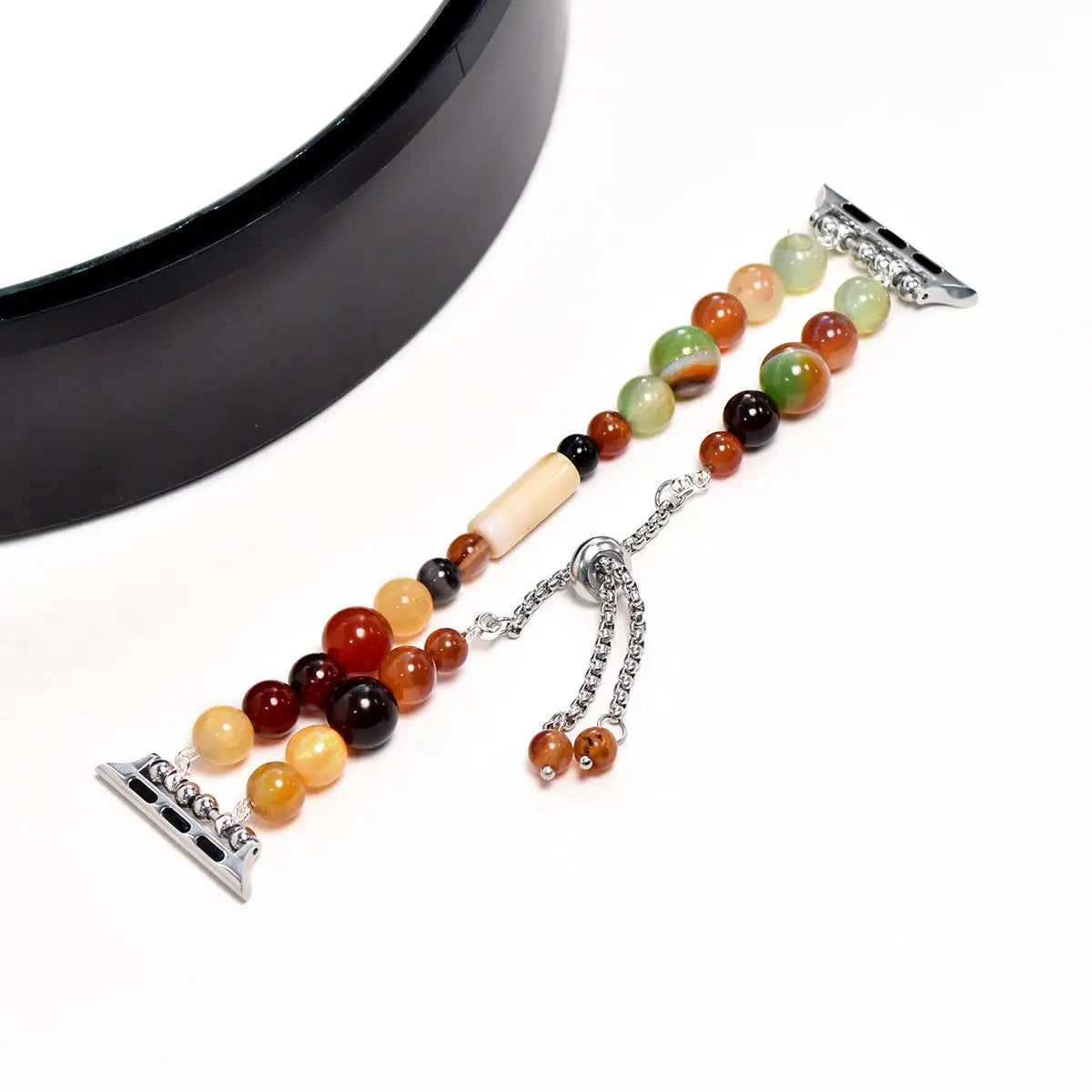 Natural Beaded Apple Watch Band – Adjustable Resin Bracelet