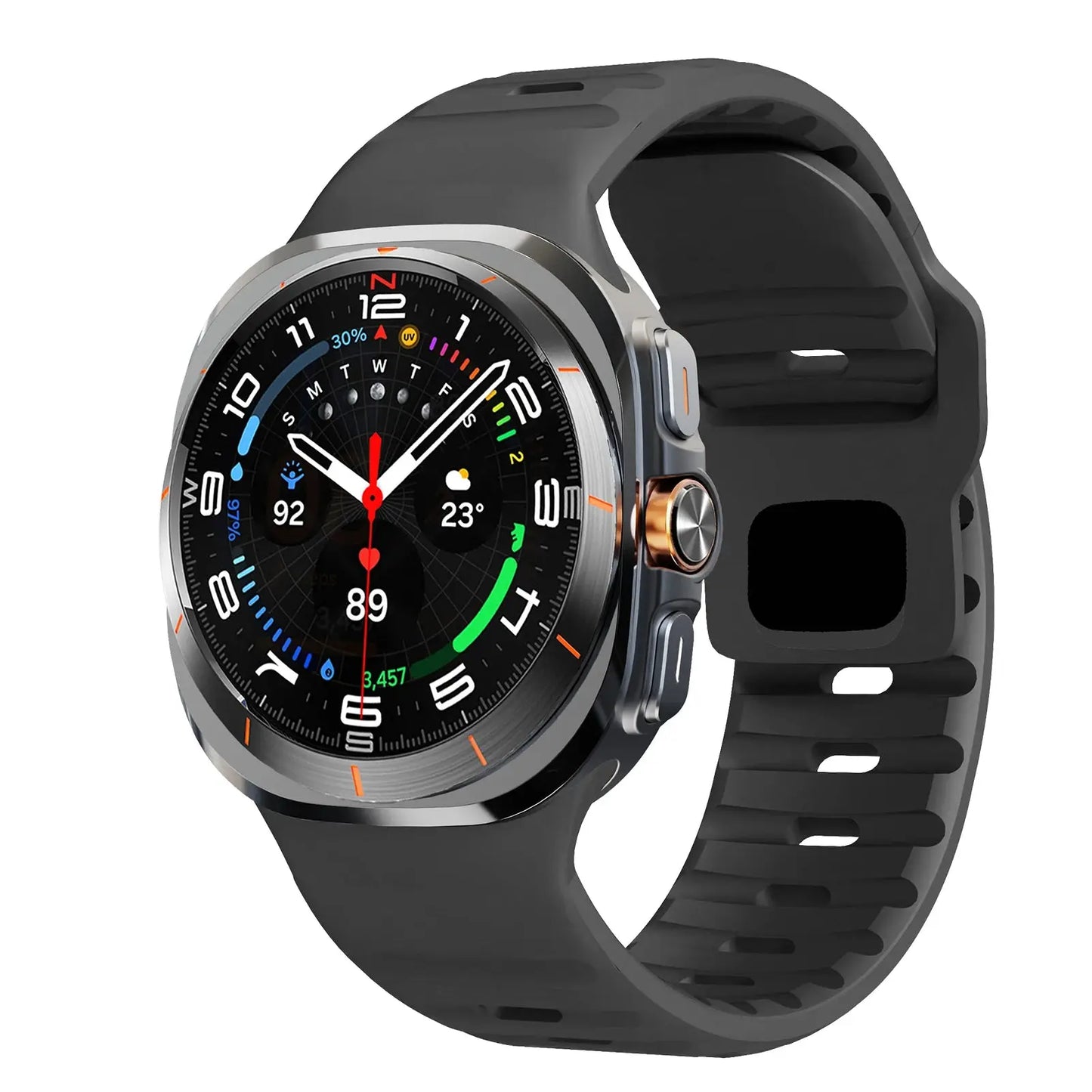 Rugged silicon band for Samsung Galaxy Watch Ultra, showcasing sporty design and durable features for active lifestyles.
