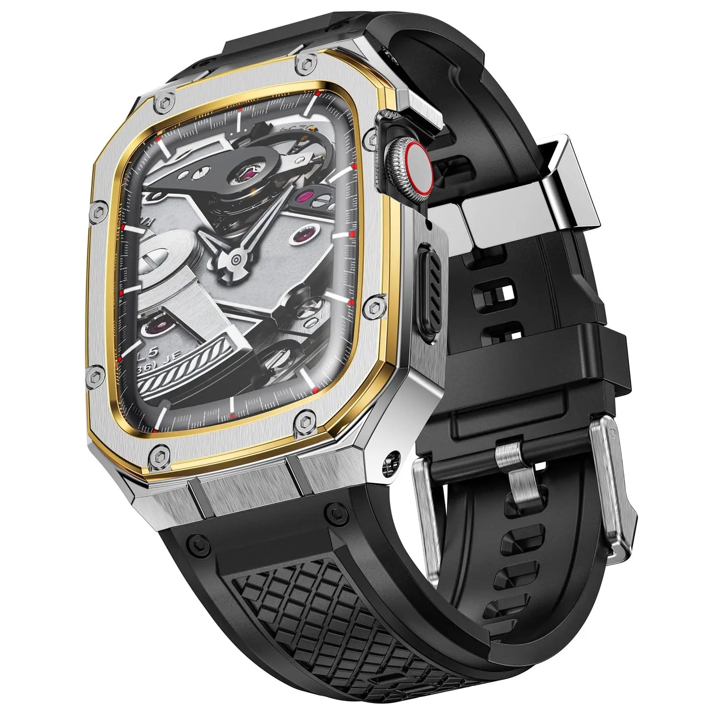 Luxury Metal Case & Silicone Band for Apple Watch Ultra & Series