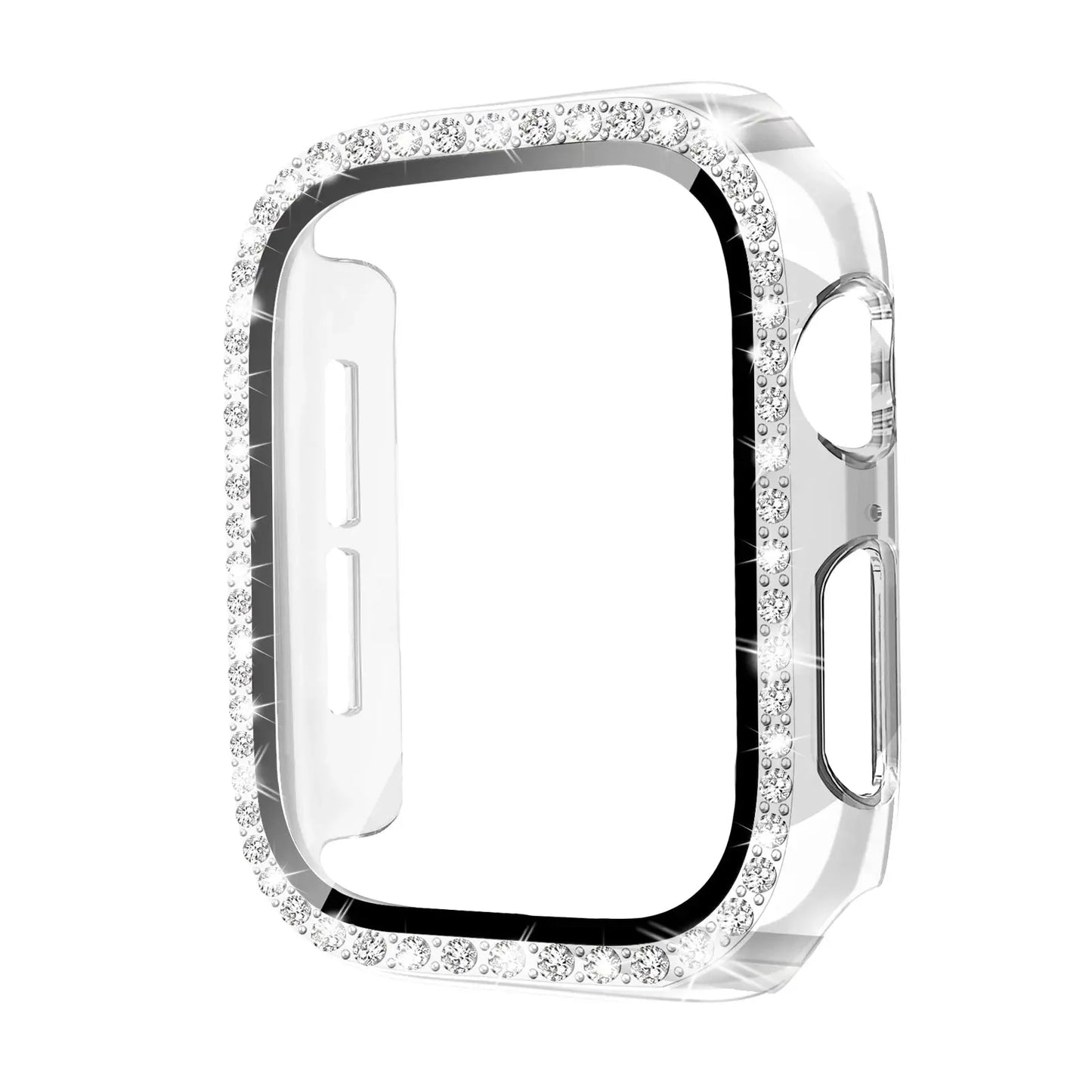 Rhinestones case for Series 10 watch featuring durable PC material and scratch-resistant glass.