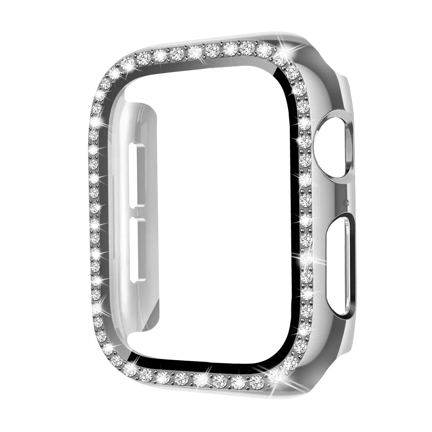 Rhinestones case for Series 10 watch, 42mm and 46mm models, durable PC material with embedded rhinestones.