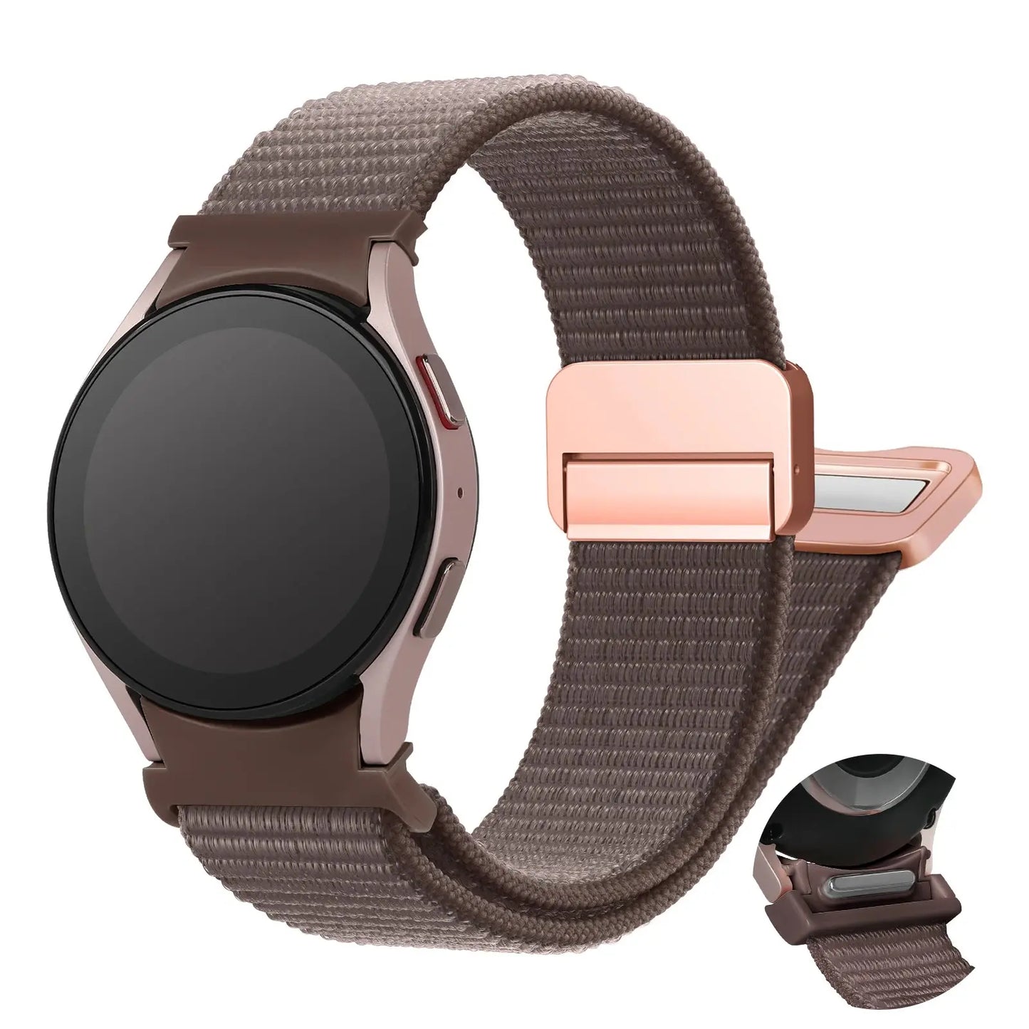 Stylish Magnetic Nylon Sports Band for Samsung Galaxy Watch, featuring a magnetic buckle and breathable design.