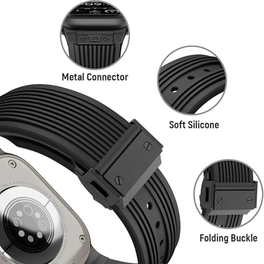 Men’s Silicone Apple Watch Band for Ultra 3 & Series 11–3
