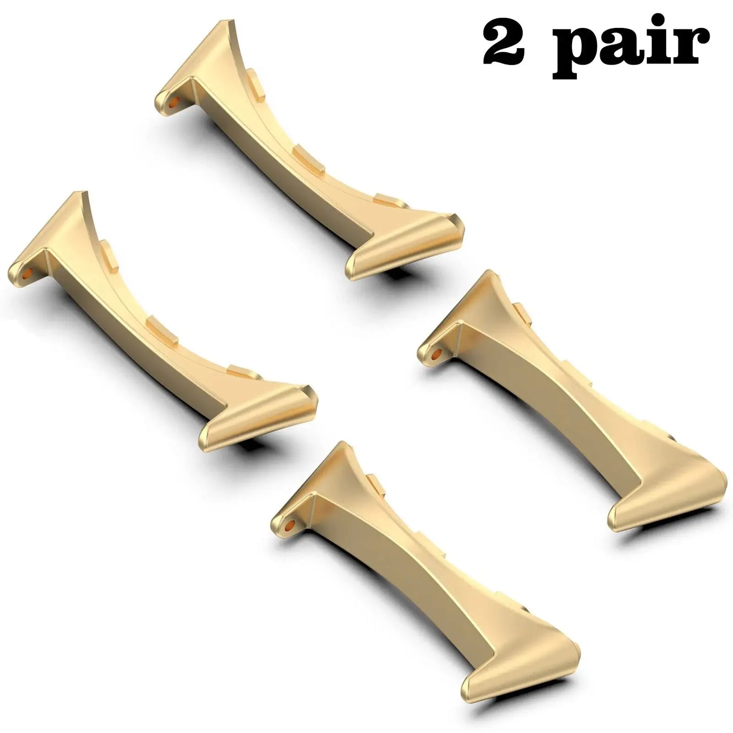 20mm Metal Connectors For Google Pixel Watch Band - 2 pairs of durable gold connectors for reliable attachment.