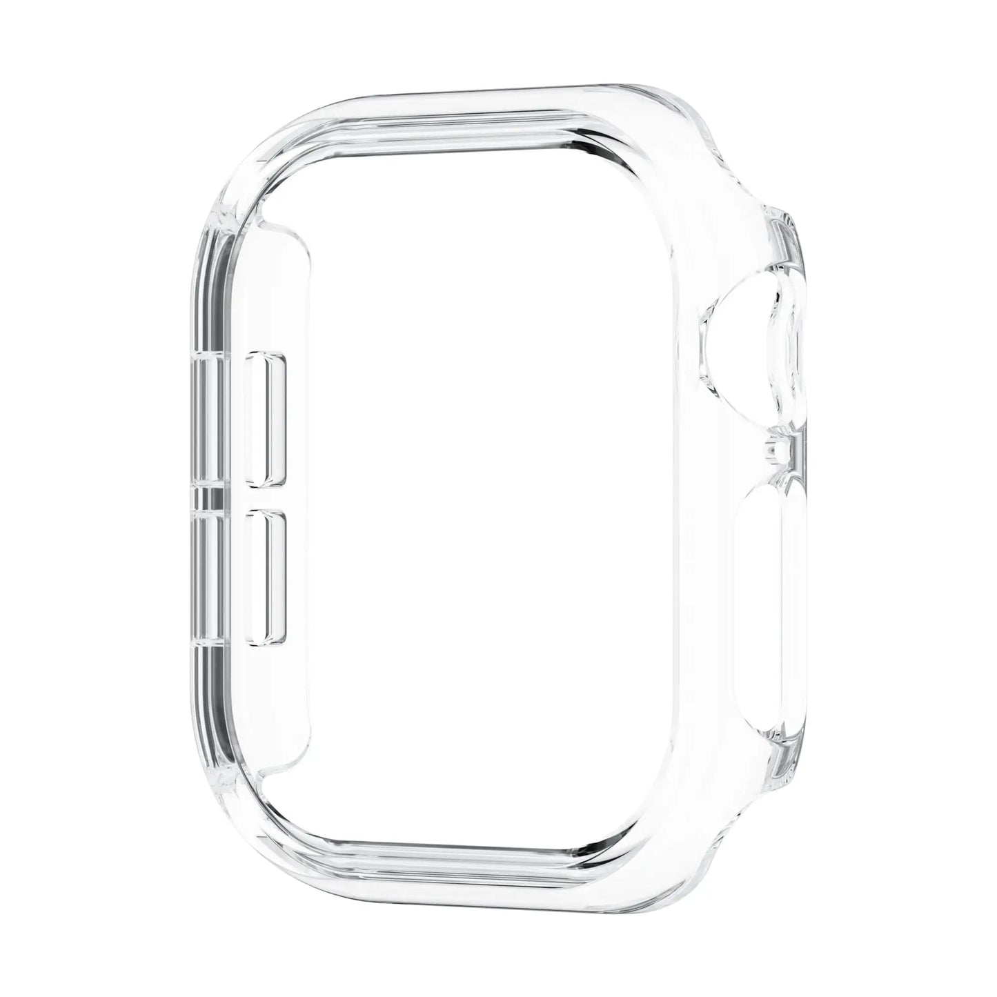 Transparent protective case for Apple Watch Series 10, shielding against drops and scratches, featuring precise button access.