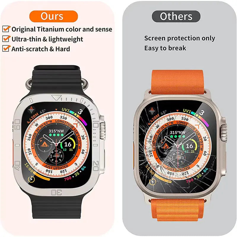 Comparison of rugged silicon band for Apple Watch Ultra vs. standard options, highlighting durability and lightweight design.