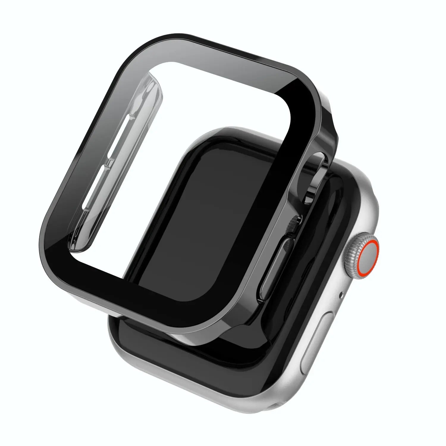 Superstylish water-resistant case for Apple Watch with screen protector, ultra-thin PC design for full protection and easy access.