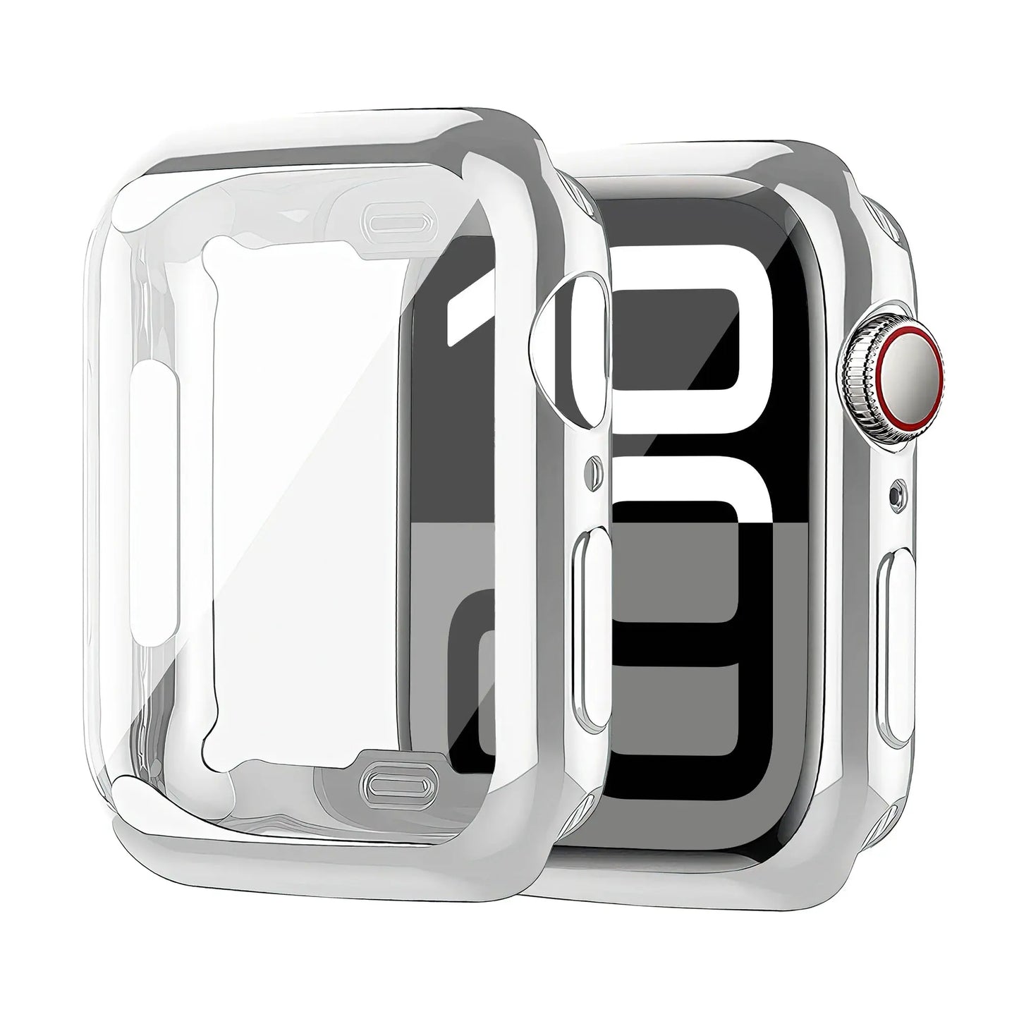 TPU 360 degree protection case for Apple Watch Series 10, transparent design for scratch and impact defense.