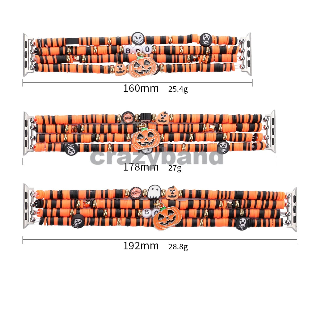 Halloween Beaded Apple Watch Band – Soft Clay Bracelet Strap