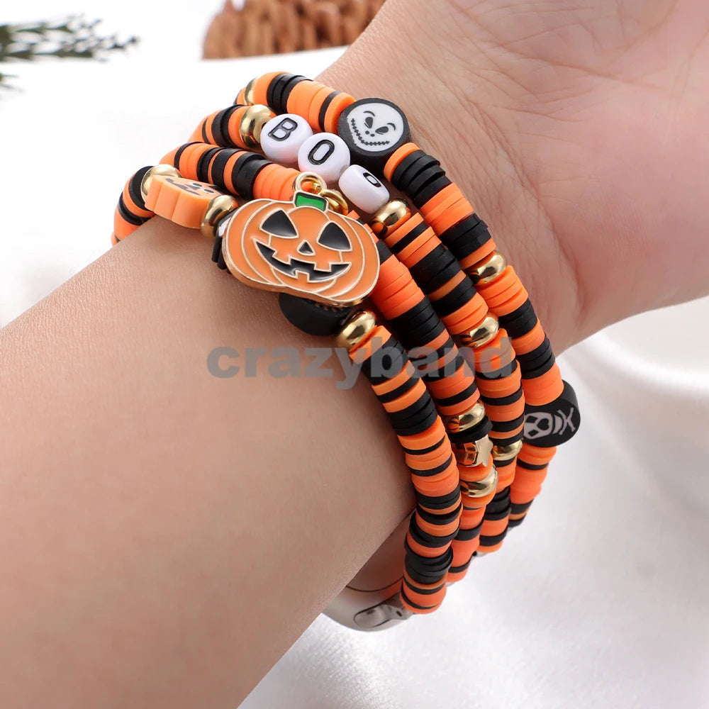 Halloween Beaded Apple Watch Band – Soft Clay Bracelet Strap