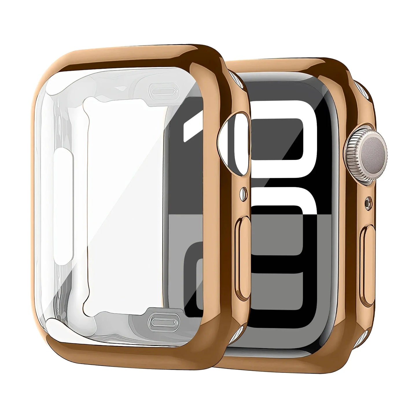 TPU 360 Degree Protection Case for Apple Watch Series 10 in gold, offering full protection from scratches and impacts.