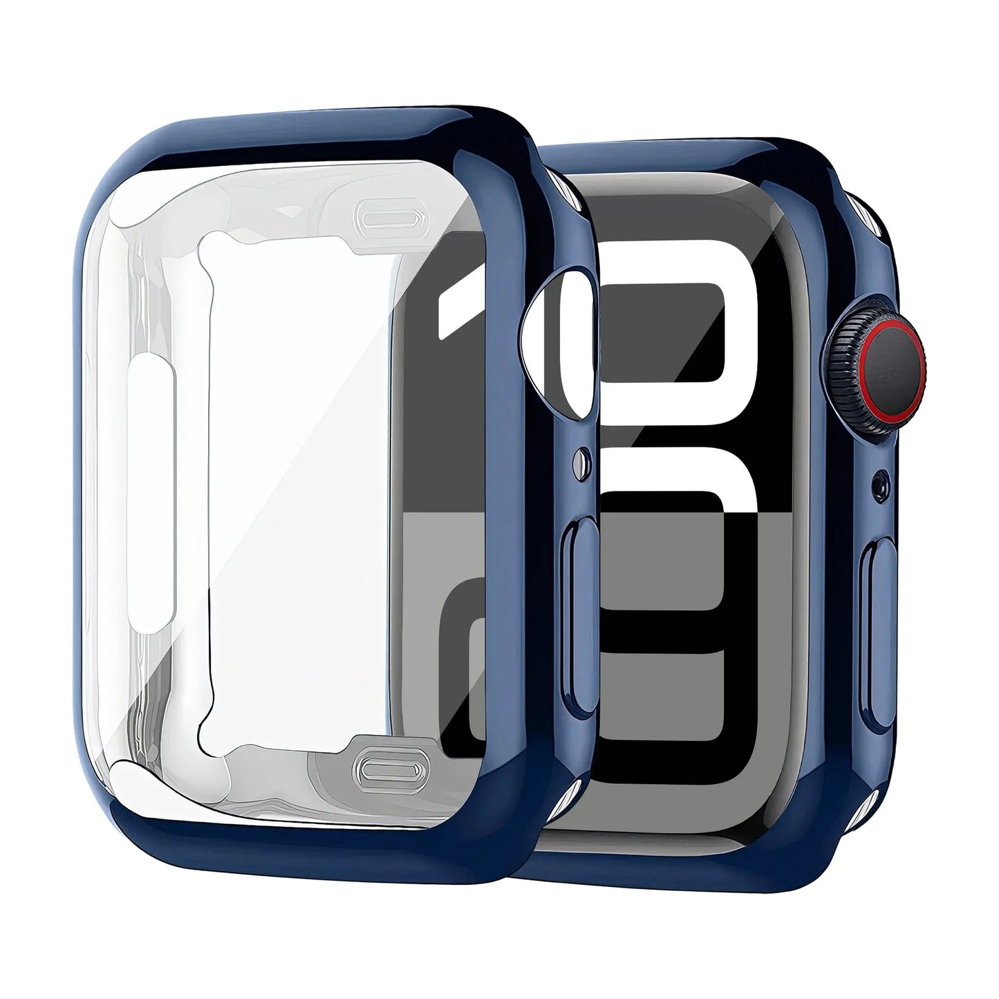 TPU 360 Degree Protection Case for Apple Watch Series 10 in navy blue, providing all-around defense against scratches and impacts.