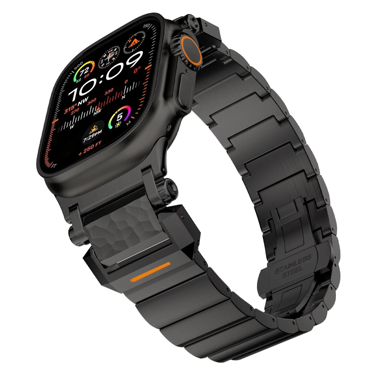 TitanEdge Titanium Band for Apple Watch Ultra 3-2 and Series 11-1 displayed on a smartwatch side view.