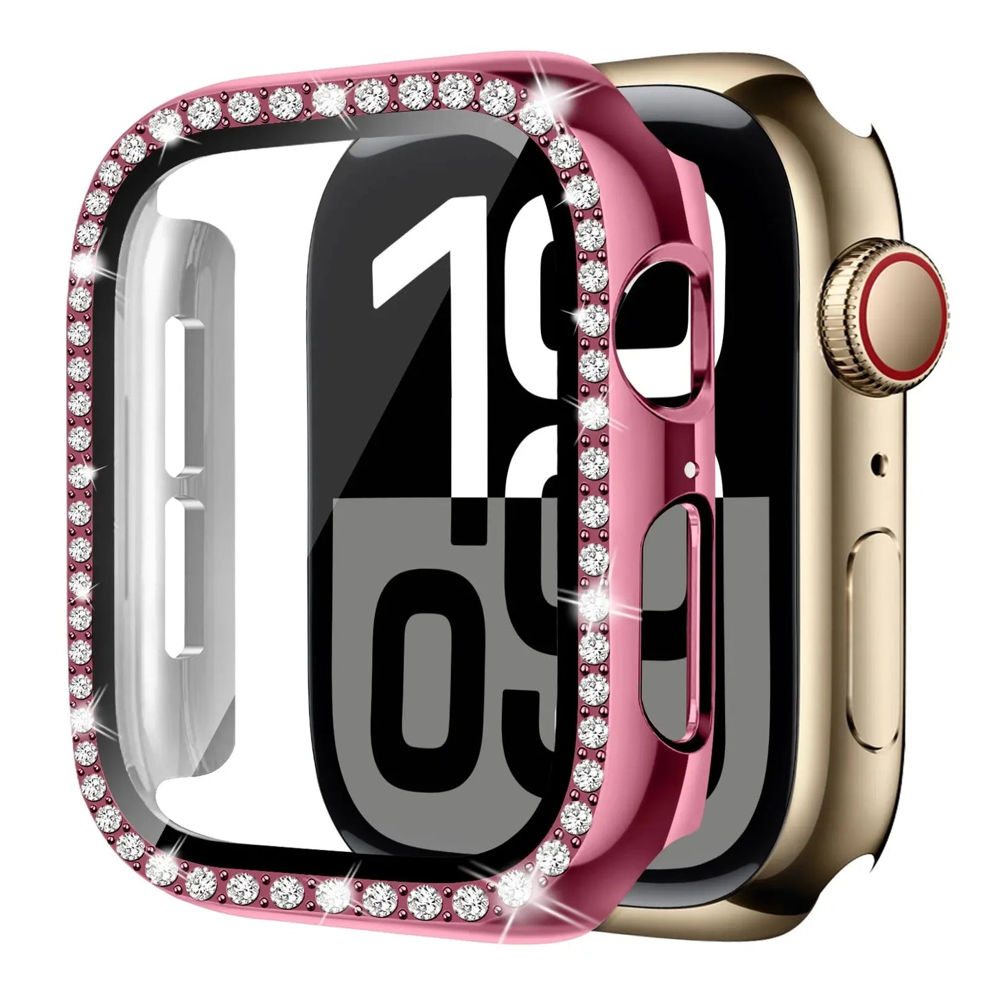 Rhinestones case for Series 10 42mm and 46mm watch, providing protection and elegance, featuring durable PC material.