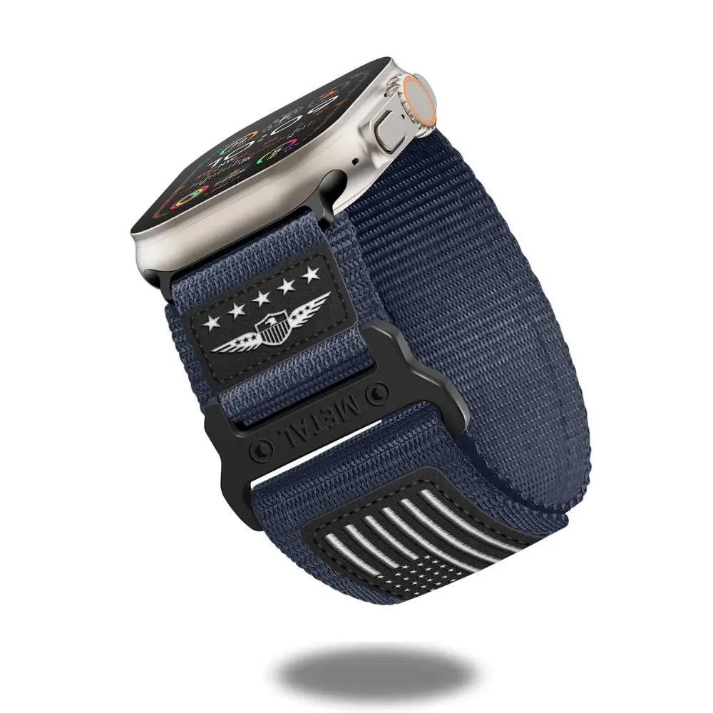 Sport woven nylon band with USA flag for Apple Watch Ultra 3, durable, stylish, and comfortable design.