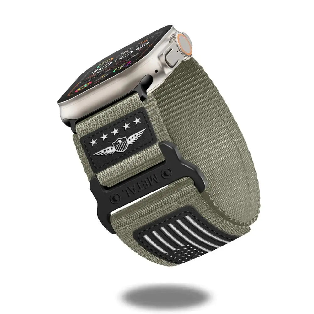 Sport Woven Nylon Band with USA Flag for Apple Watch Ultra 3, rugged style and durable comfort.