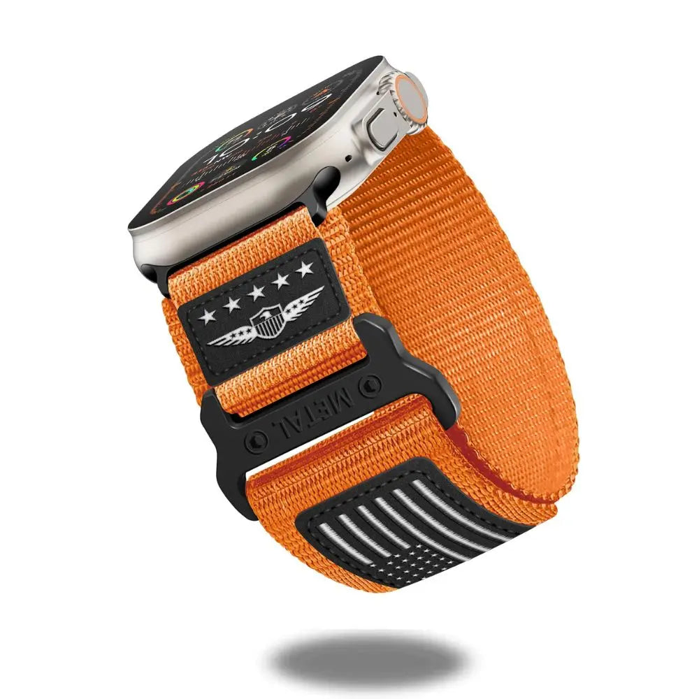 Sport woven nylon band for Apple Watch with USA flag design, durable and stylish, perfect for iWatch Ultra 3.