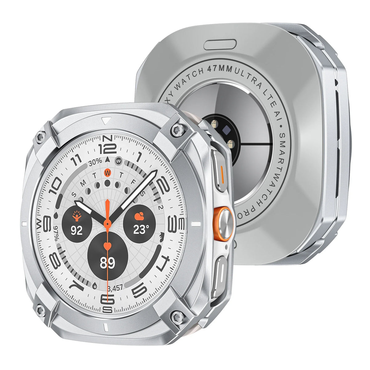 Aluminum Alloy Protective Case for Samsung Galaxy Ultra 47mm, durable, scratch-resistant design, smartwatch protection.