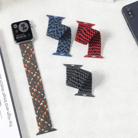 Braided Solo Loop Bands in multiple colors for Apple Watch, showcasing comfort and style from TrendyStraps.