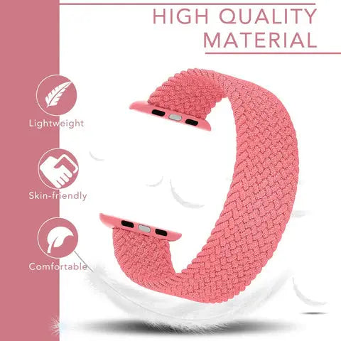 Braided elastic Apple Watch band made from high-quality, lightweight and skin-friendly material for comfort and style.