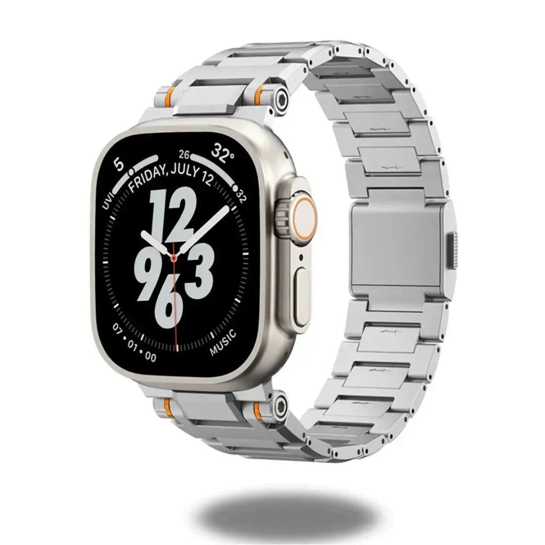 Stylish Cowboy metal band for Apple Watch, made from durable stainless steel with a sleek design and magnetic clasp.