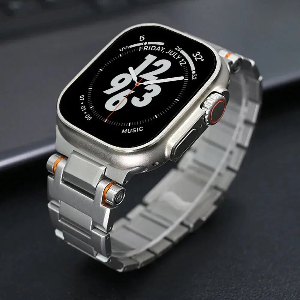 Cowboy, The Masculine Metal Band for Apple Watch in premium stainless steel, showcasing a sleek and durable design.