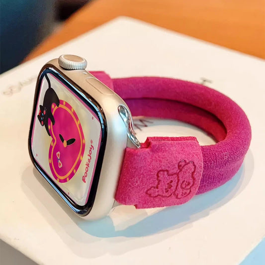 Cute Dog Elastic Apple Watch Band for Women – 38–49mm