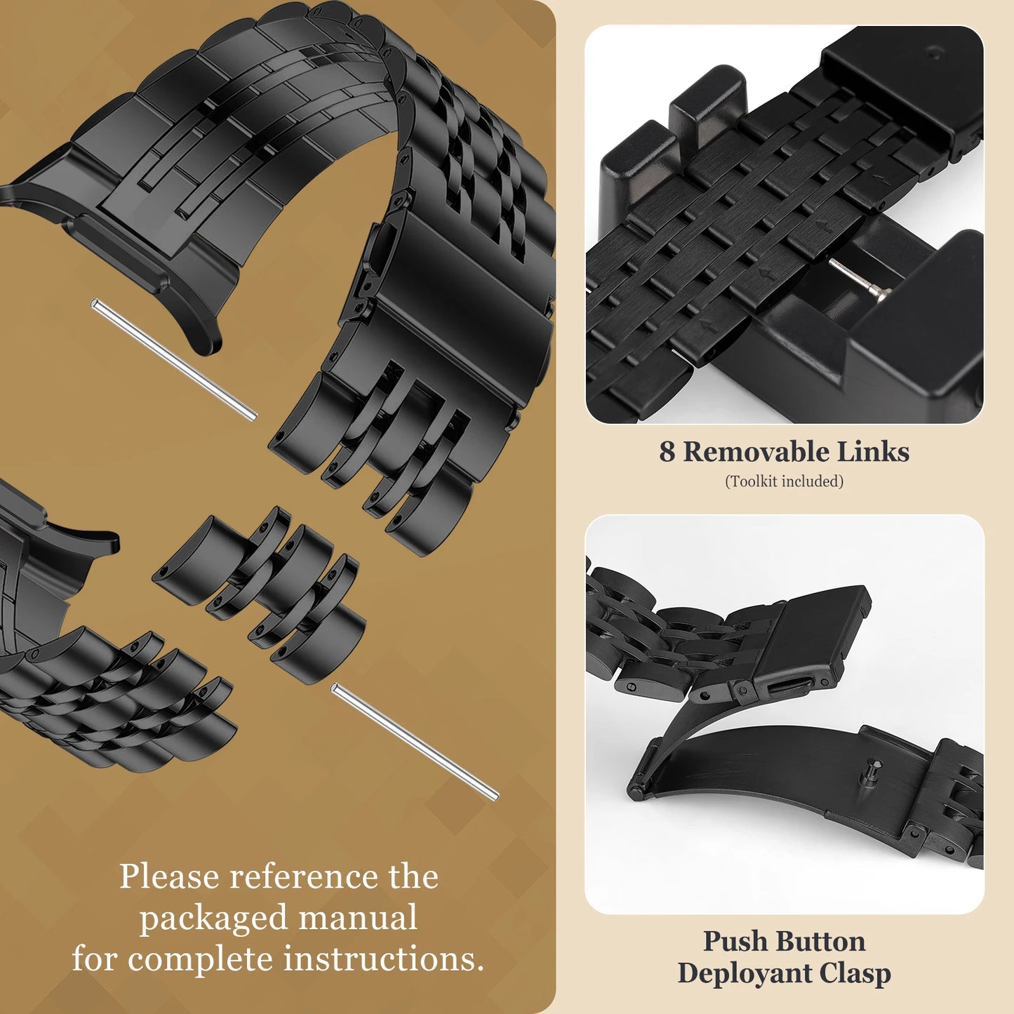 Denis, The Stainless Steel Metal Band for Galaxy Watch 8 & 8 Classic 46mm