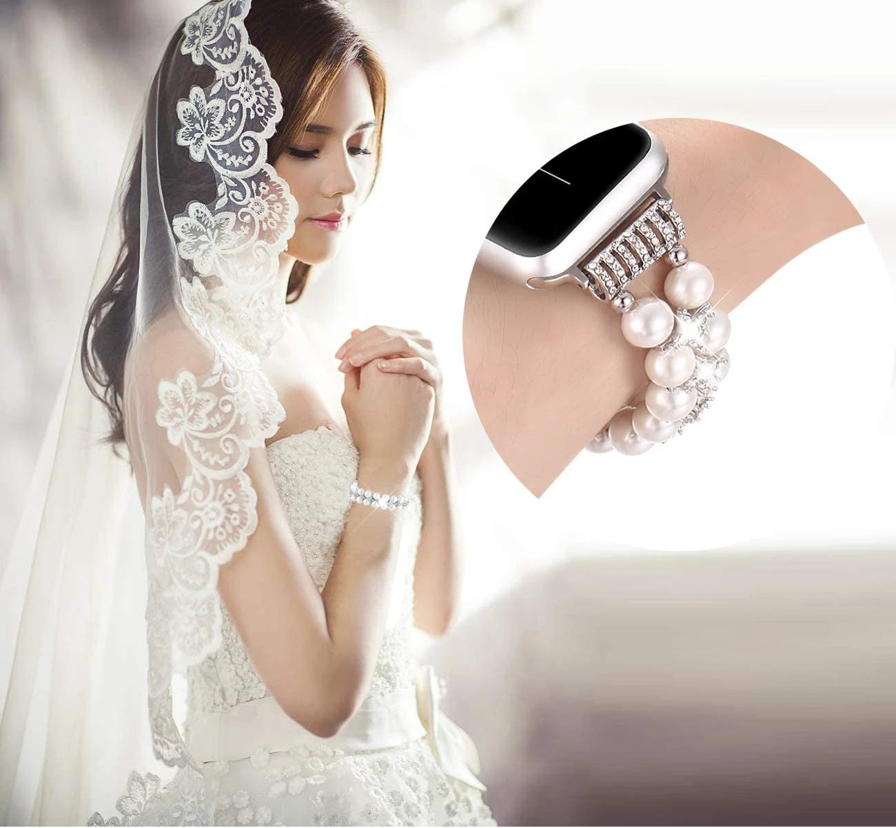 Pearl Beaded Apple Watch Band