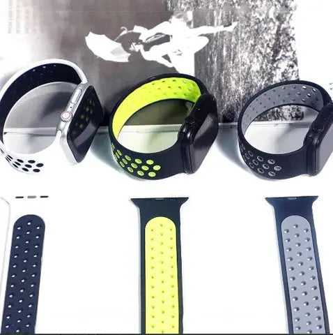 Sport Silicon Solo Loop Bands in various colors, showcasing a sleek design for Apple Watch, perfect for active lifestyles.