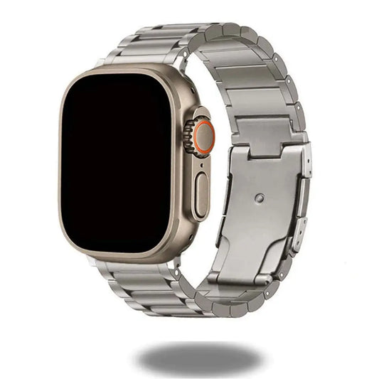 Titanium Link Bracelet for Apple Watch, featuring durable titanium alloy for a classical-luxury style and all-day comfort.