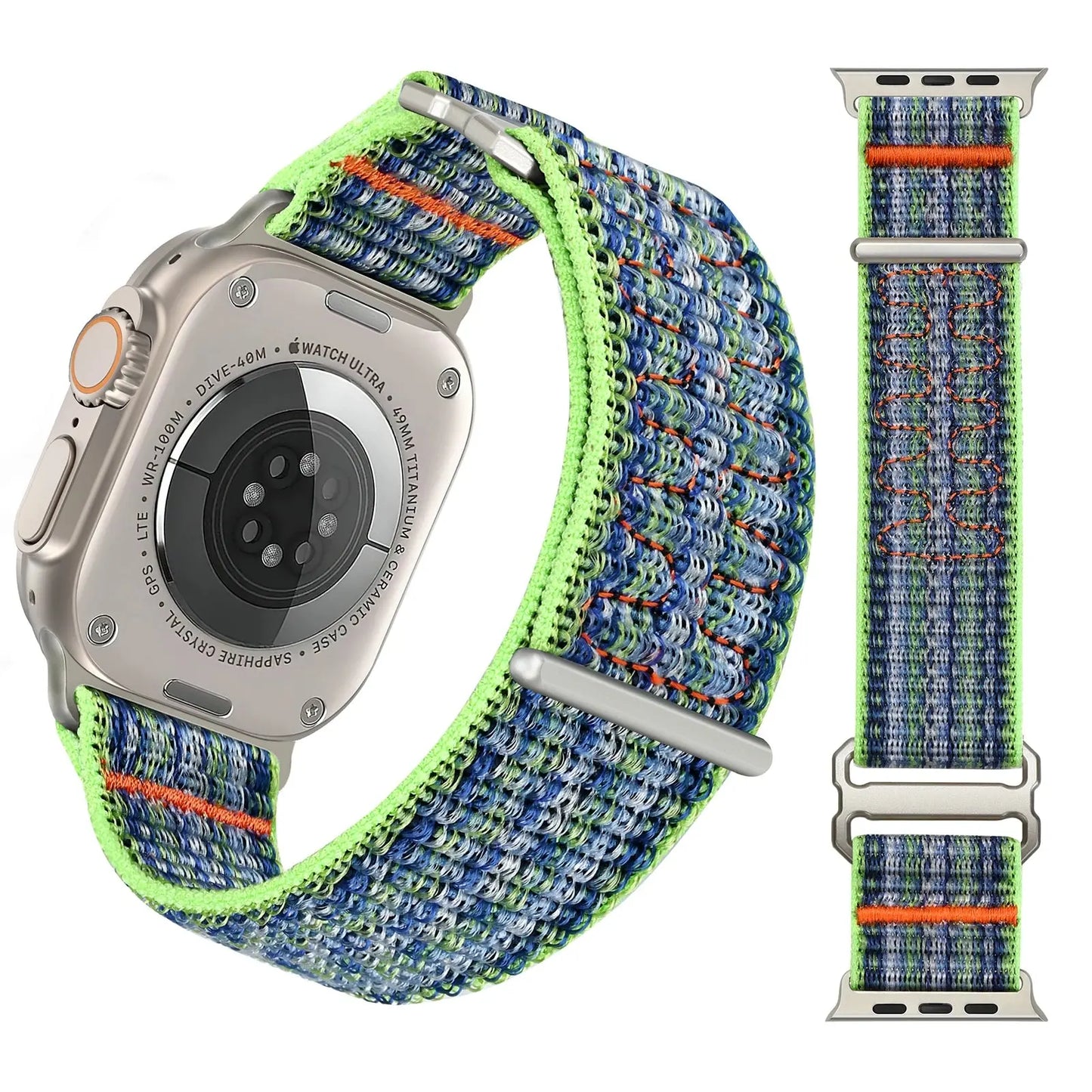 Upgraded Sport Loop Bands for Apple Watch, nylon strap, unisex design, colorful pattern, compatible with iWatch 42mm 44mm.