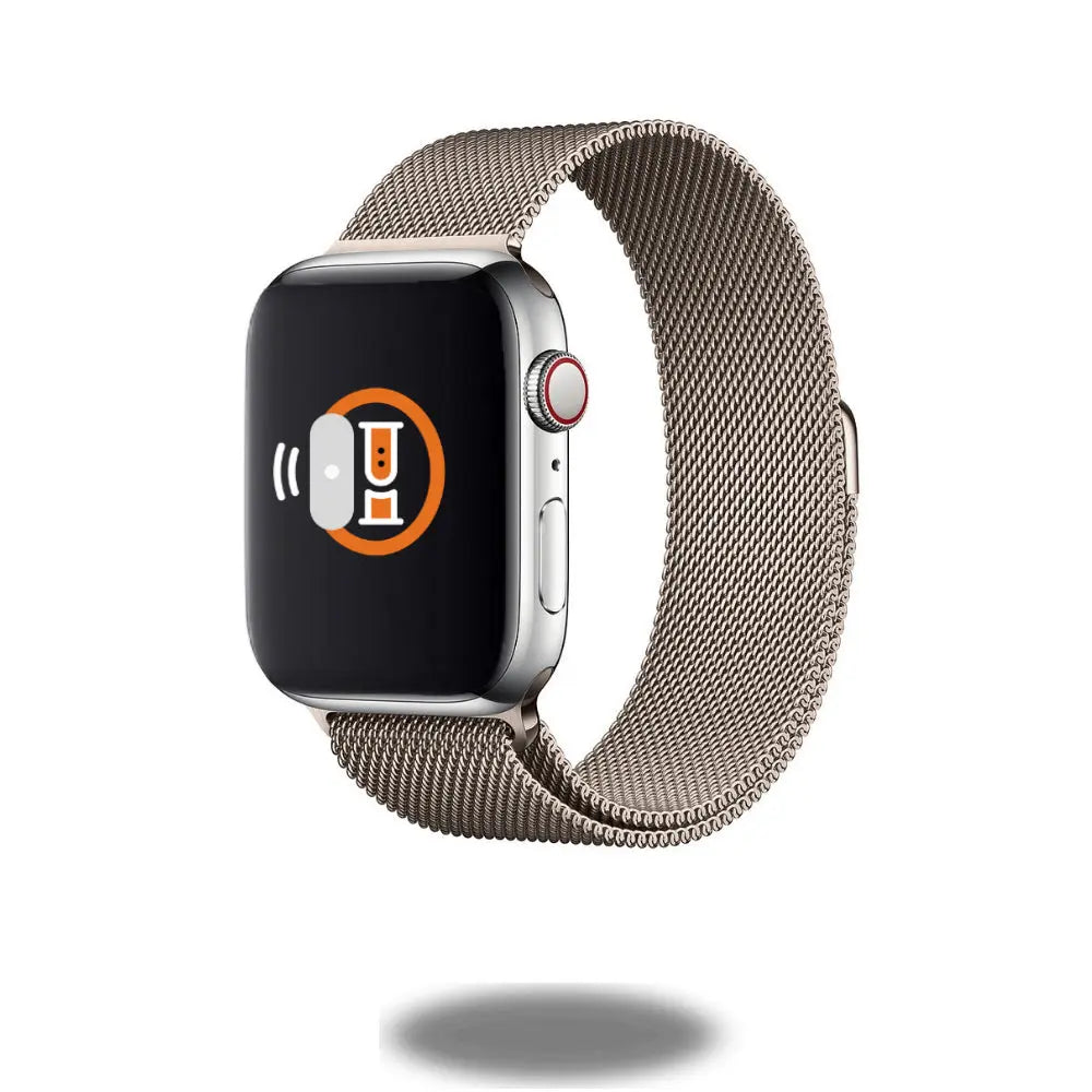 Metal Mesh Loop for smartwatches, featuring smooth stainless steel design, fully magnetic adjustable fit, perfect for your style.