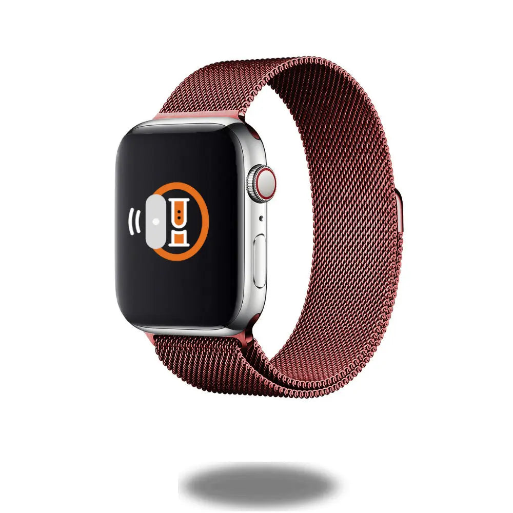 Metal Mesh Loop smart watch band in sleek design, showcasing Italian craftsmanship and adjustable magnetic fit.
