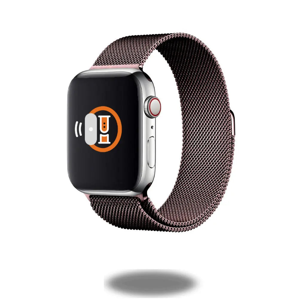 Metal Mesh Loop smart watch band showcasing a modern stainless steel design with smooth, adjustable fit and sleek space-black finish.