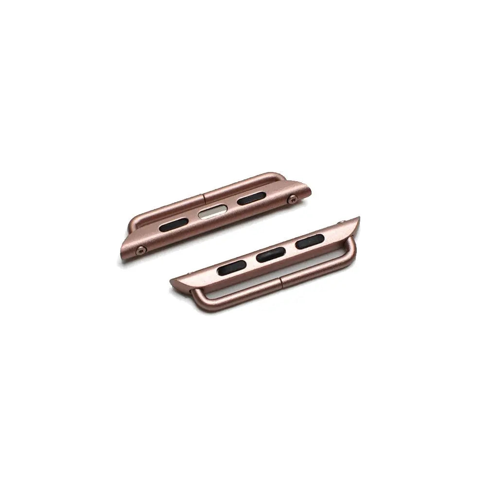 Connector for Apple Watch in rose gold, made of stainless steel for secure band attachment and stylish look.