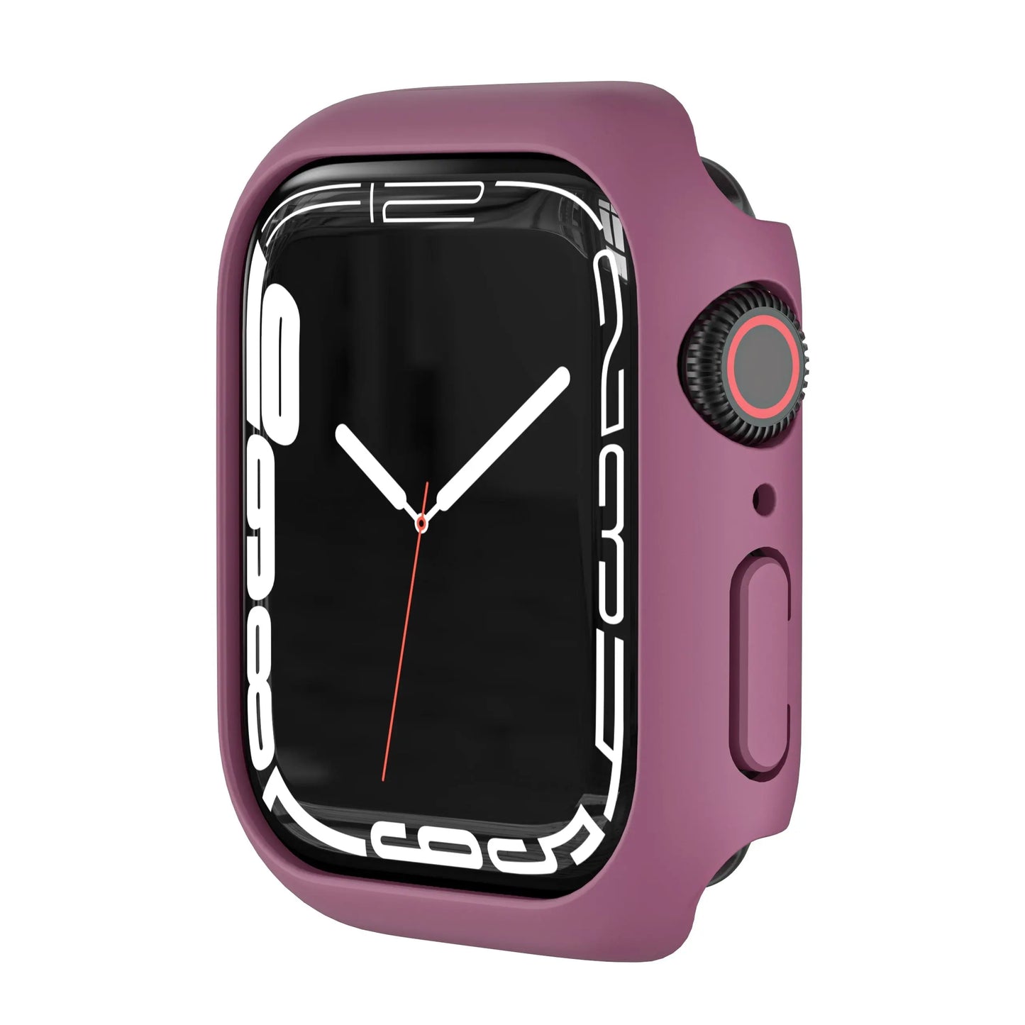 Stylish protective PC bumper case for iWatch Series 9/8/7 in purple color, ensuring easy access to buttons.
