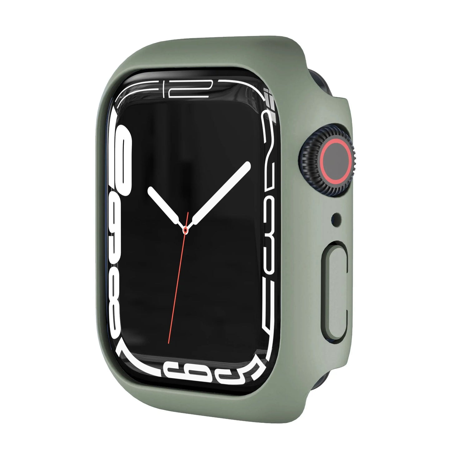 Protective PC bumper case for iWatch Series 9/8/7 in stylish green, offering shock protection and easy access to buttons.