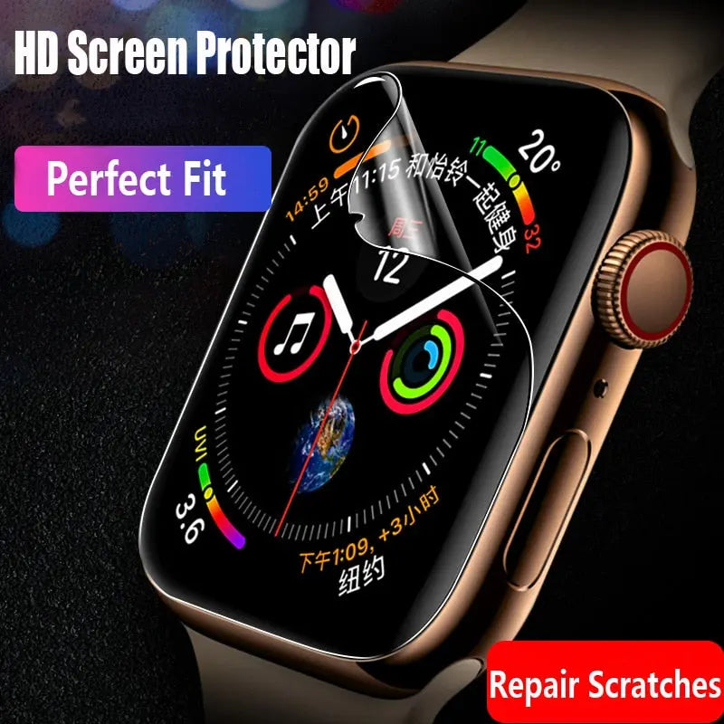 HD screen protector for Apple Watch Series 7, TPU film, perfect fit, scratch repair, high light transmittance.
